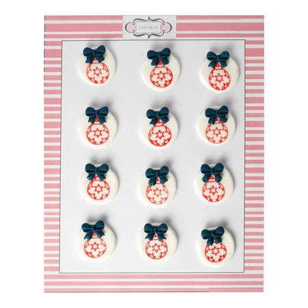 Confect Christmas Bauble Red & Navy | Edible Christmas Topper