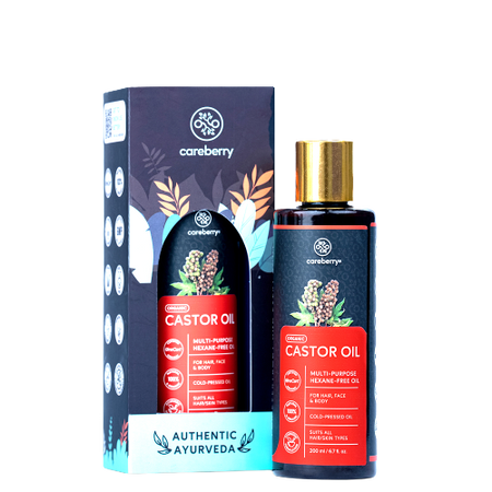 Careberry Organic Hexane-Free Organic Castor Oil For Hair, Face & Body