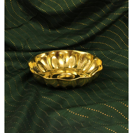 Spillbox Gold Toned Textured Pooja Thali