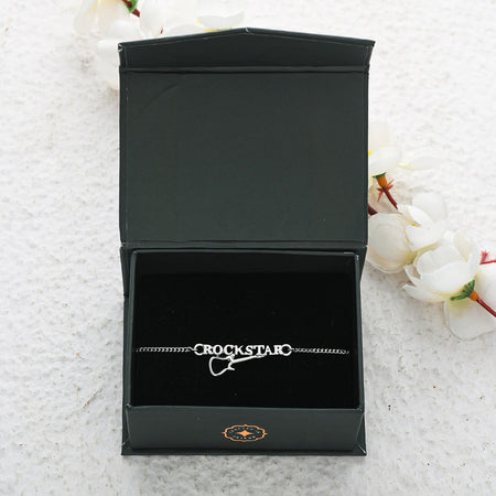 trueBrowns 925 Sterling Silver Precious ROCKSTAR Bracelet Rakhi