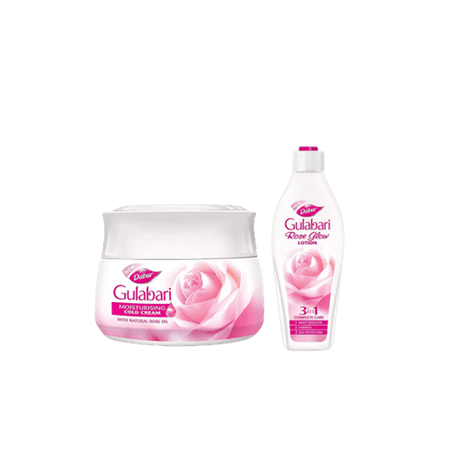 Dabur Gulabari Moisturizing Cold Cream - 100ml with Free Dabur Gulabari Rose Glow Lotion - 50ml
