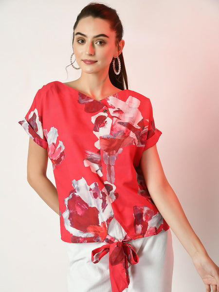 Myshka Women's Pink Printed Top