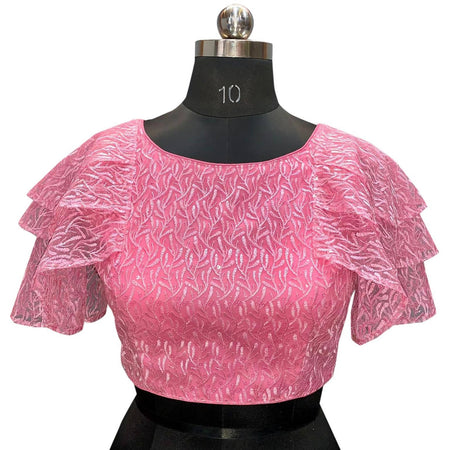 Vamika Pink Net Shifly Work Blouse