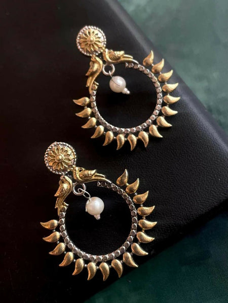 Joban Fashion Dual Tone Chandbali Antique Earring