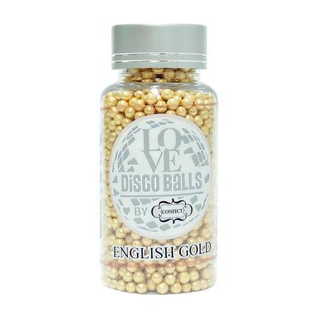 Confect English Gold Disco Balls Sprinkles 4 MM