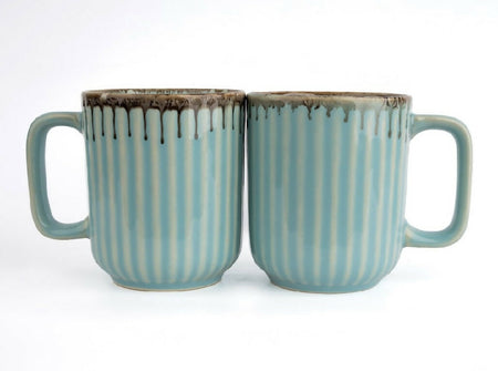 Simply Soho Aqua Drizzle Mugs