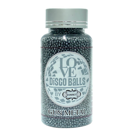 Confect Gun Metal Disco Balls Sprinkles 2 MM