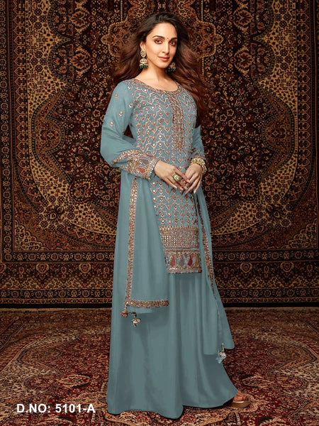 Anaita Sea Green Premium Embroidered Chiffon Salwar Suit