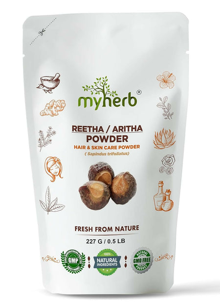 Myherb Natural Pure Organic Double Filtered Aritha/Reetha Powder