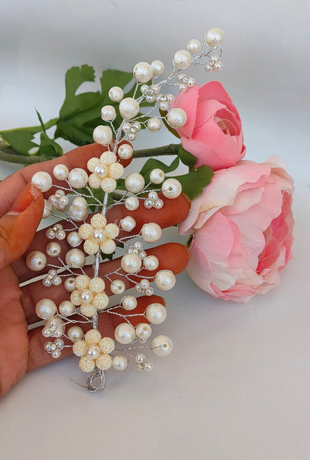 White Bridal Hair Brooch