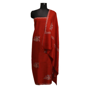 Nizalia Handmade Sozni Work Red Pashmina - Limited Time Offer