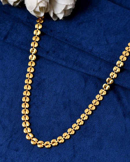 Jewels Nest Statement Gold-Plated Chain with Smooth Rounded Beads