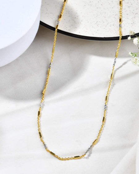 Jewels Nest Elegant Gold-Tone Dual-Tone Textured Chain for Men & Women