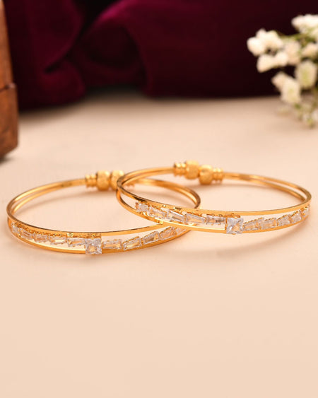 Jewels Nest Gold Plated Stone Studded Bangles Set For Women – Elegant Party Wear