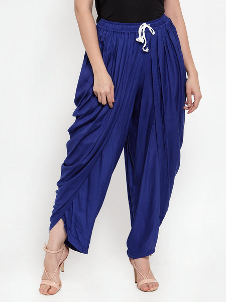 Jompers Women Royal-Blue Solid Dhoti