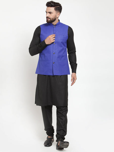 Jompers Men's Solid Kurta Pajama with Solid Royal Waistcoat