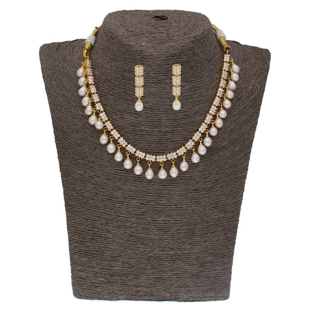 J Pearls Shine Stone Pearl Necklace - Real Pearl Jewelry