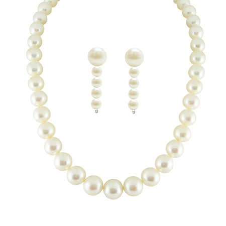 J Pearls Single Line Pearls Set - Real Pearl Jewelry