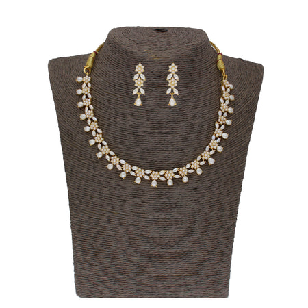 J Pearls Zara 1 Line Necklace Set - Real Pearl Jewelry