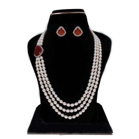 J Pearls Dheera 3 Lines Pearl Choker - Real Pearl Jewelry