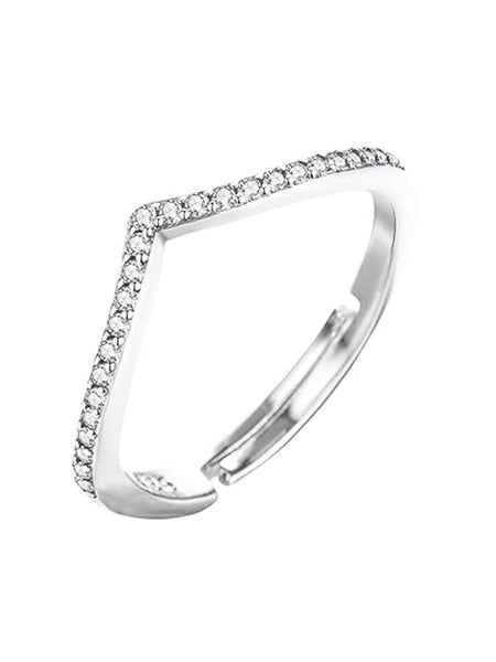 Joban Fashion Silver Brass Adjustable Ring