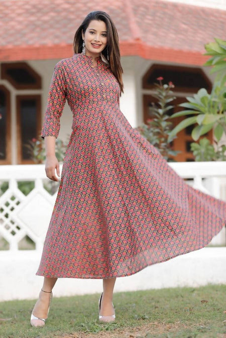 Vamika Cotton Grey Party Wear Kurti