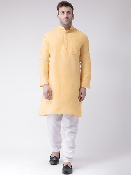 RIAG Beige Men's Ethnic Long Kurta And Pyjama Set