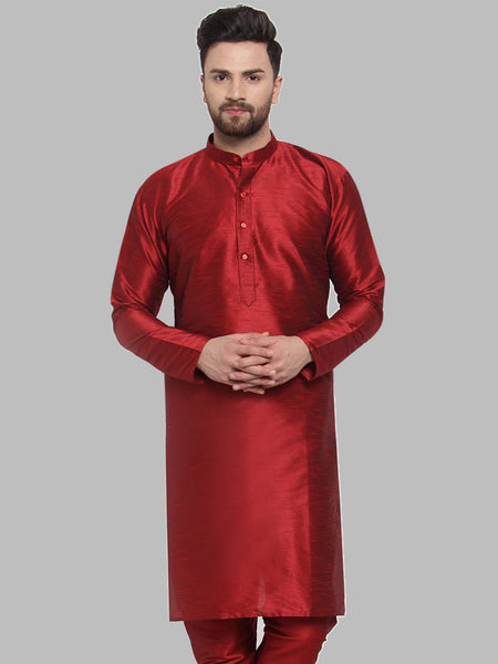 Jompers Men Maroon Solid Kurta Only
