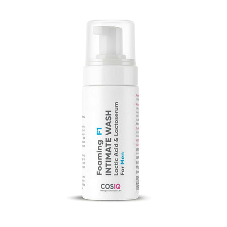 Cos-IQ Foaming F1 Intimate Wash For Men, Hygiene Wash with Lactic Acid & Lactoserum