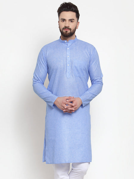Jompers Men Blue Self-design Kurta Only