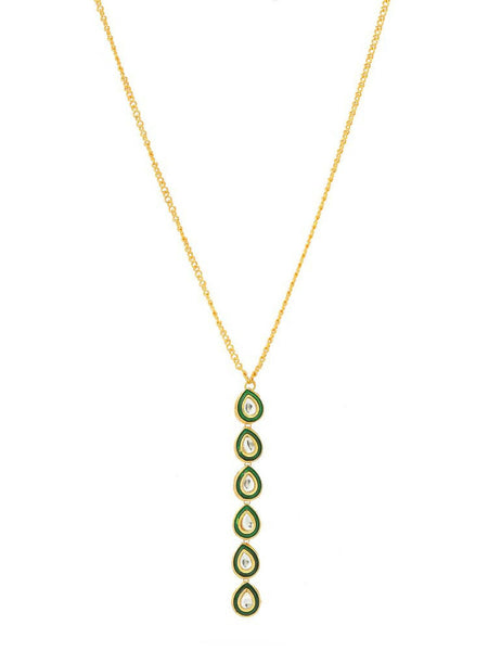 Green Meenakari Kundan Necklace - Ruby Raang