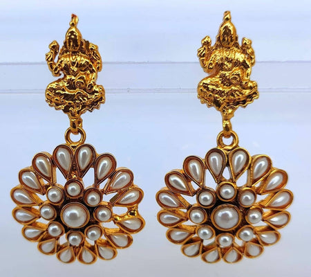 White kemp laxmi Earrings