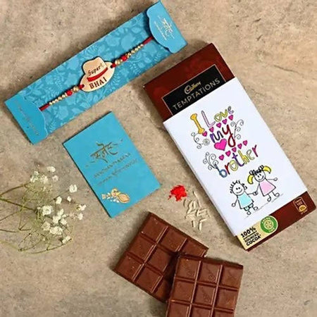 Super Bhai Rakhi & I Love My Bro Chocolate Sleeve