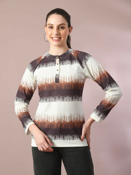 Myshka Women's Multi Embellished Raglan Sleeve Party Top