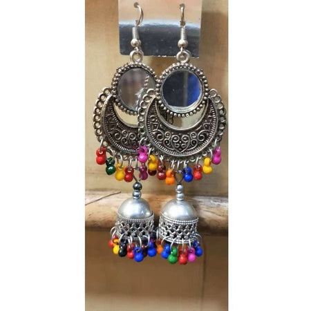 MS Fashion India Mirror Earrings with Hanging Jhumki Alloy Drops And Danglers