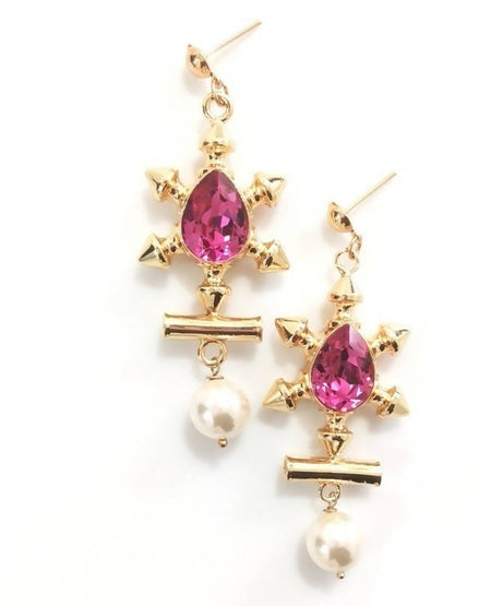 Bling Accessories Swarovski Fuchsia Earrings