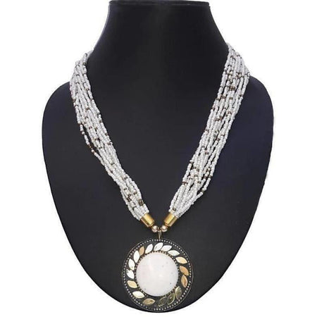 MS Fashion India Latest Design White Color Necklace For Women