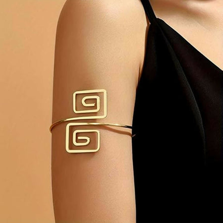 Joban Fashion Golden Alloy Fancy Spiral Cuff Armlet
