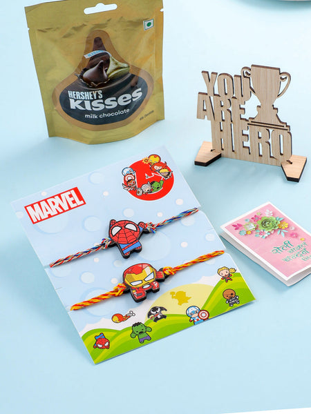 NVR Kids Set of 2 Cute Cartoon Superhero Thread Rakhi, Combo for Rakshabandhan