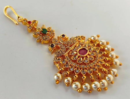 AD Peacock Bridal Maang Tikka
