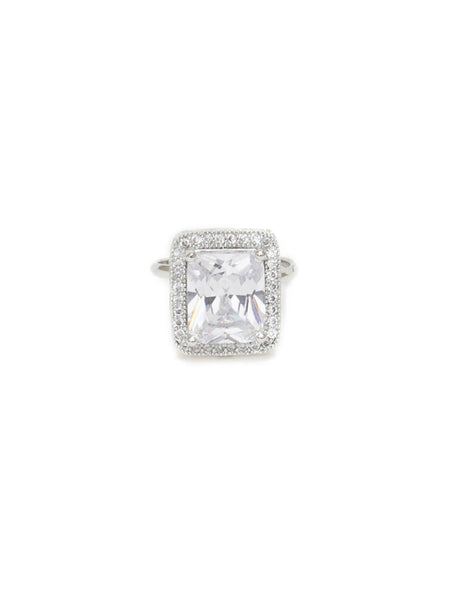 white stone ring (silver) - Ruby Raang