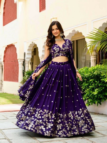 Lehenga Mart Designer Indian Wedding Lehenga Choli-Blue