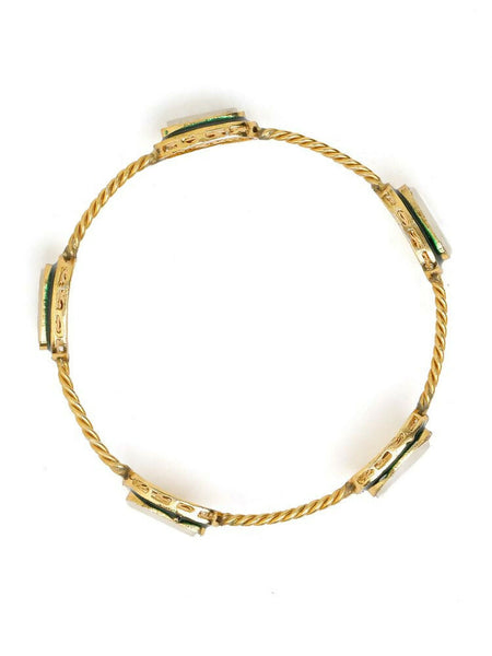 Antique Finish Kundan bangle - Ruby Raang