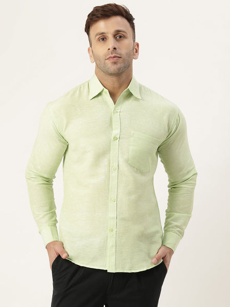 RIAG Green Men's Full Sleeves Solid Shirt