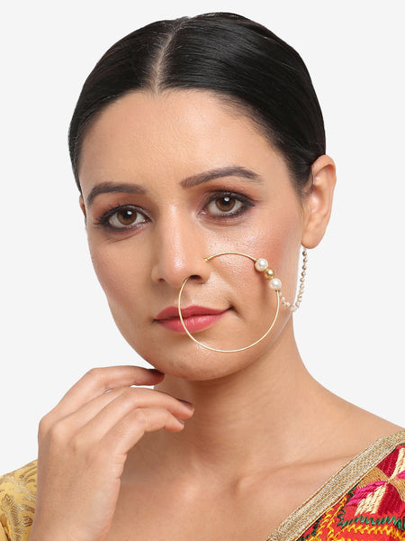 Women's Pearl Nose Ring - Ruby Raang