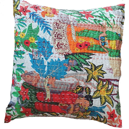 The Decor Nook Off White Base With Kimono Girls Print Cushion Cover