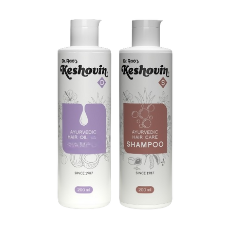 Dr. Rao's Keshovin-D Hair Oil, Keshovin-S Shampoo Combo