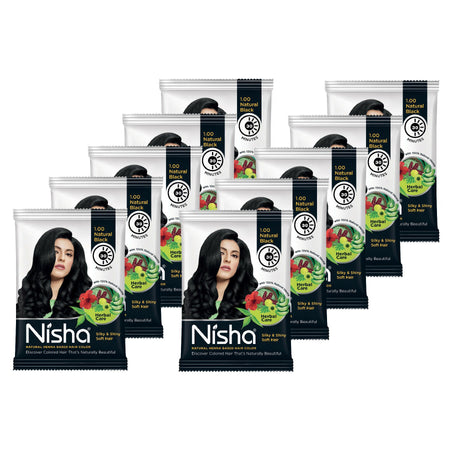 Nisha Henna Based Hair Colour For Women & Men Natural Black