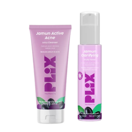 PLIX The Plant Fix - Jamun Active Acne Regime With Cleanser & Toner To Unclog Pores & Reduce Acne