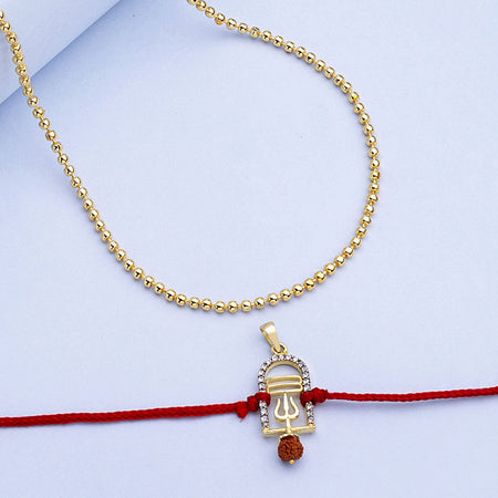 trueBrowns X Voylla CZ Studded Trushul Rakhi-Pendant